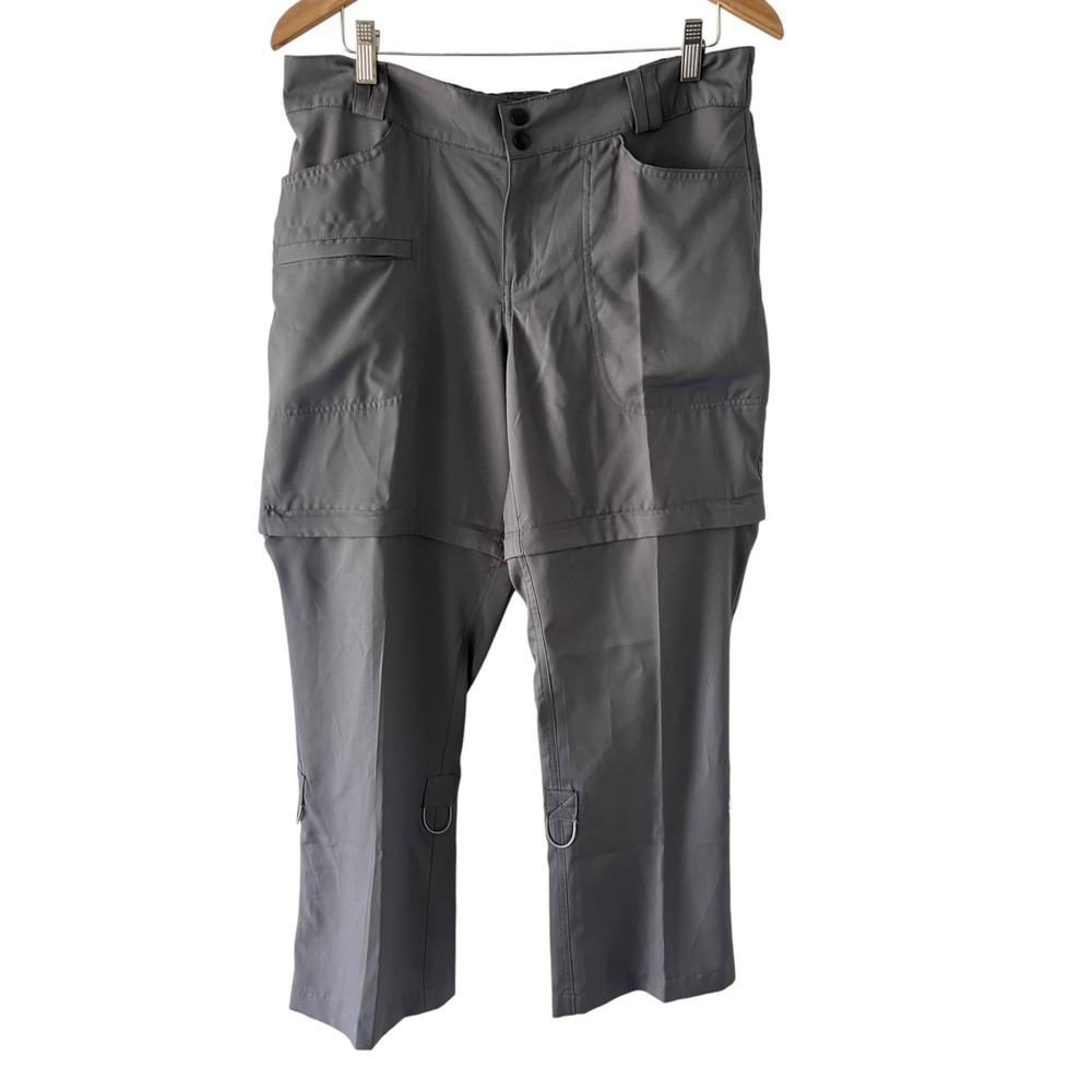Magellan‎ Outdoors Womens Gray Convertible Hiking Pants Zip Off Shorts Size L